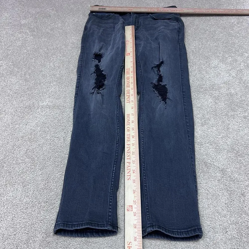 Hollister Skinny Jeans Men’s Black Distressed Pockets Size 29x30